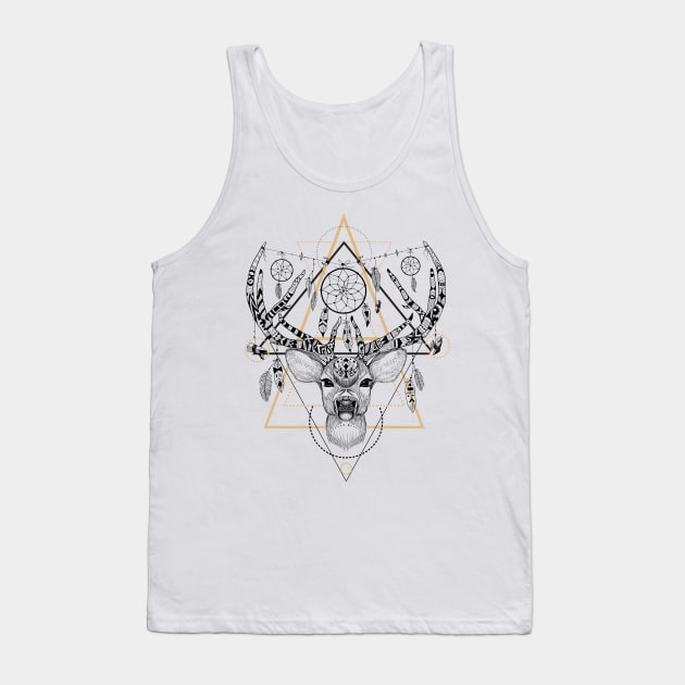 Deer in aztec style Tank Top by fears